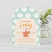 Invitation Coquille fête d'anniversaire Floral Shellebration (Debout devant)