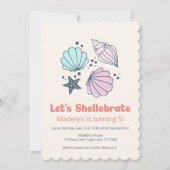 Invitation Coquille fête d'anniversaire Shellebrate Girls (Devant)