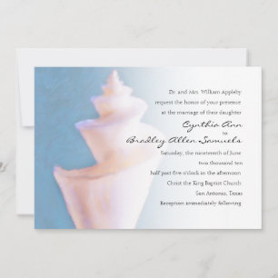 Invitation Coquille marine mariage en bleu