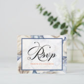 Invitation Coquilles de RSVP Plage ou Destination (Debout devant)