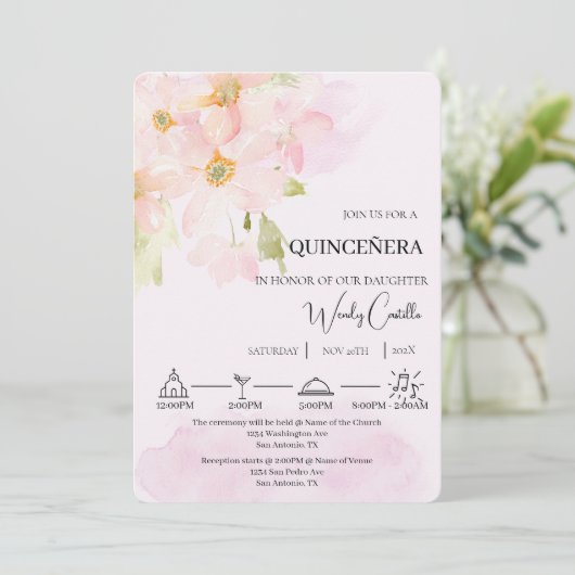 Invitation Coquinceañera (Debout devant)