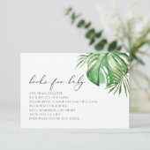 Invitation CORA Tropical Beach Palm Books for Baby Card (Debout devant)