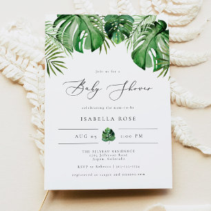 Invitation CORA Tropical Beach Palm Leaf Baby Shower