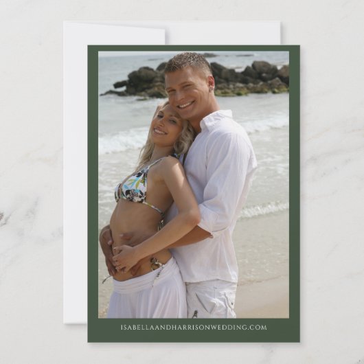 Invitation CORA Tropical Beach Palm Leaf Save the Date (Dos)