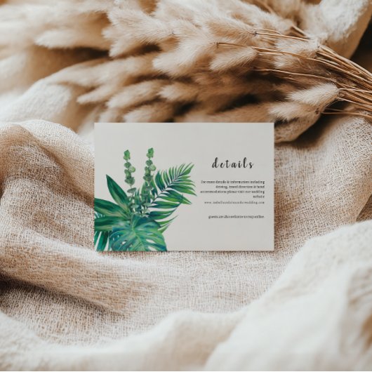 Invitation CORA Tropical Beach Palm Leaf Save the Date 