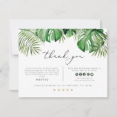 Invitation CORA Tropical Beach Palm Small Business Merci (Devant)