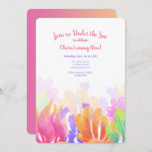 Invitation Corail Aquarelle (Devant / Derrière)