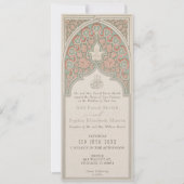Invitation Corail artistique et Mariage de dentelle islamique (Devant)