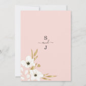 Invitation Corail blanc doux luxe or mariage floral (Dos)