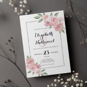 Invitation Corail botanique vert rose vert ampersan et mariag