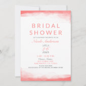 Invitation Corail chaud Aquarelle brillante Fête des mariées  (Devant)