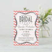 Invitation Corail clair Chevron Stripes (Debout devant)