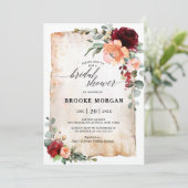 Invitation Corail de Pêche de Bourgogne Fête des mariées Rose (Debout devant)