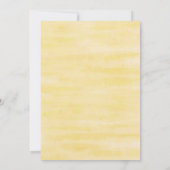 Invitation Corail de printemps Jaune Aquarelle Florale Annive (Dos)