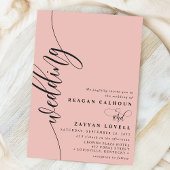 Invitation Corail Doux Écriture Calligraphique Élégante Maria