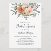 Invitation Corail Dusty Eucalyptus Fête des mariées botanique (Devant)