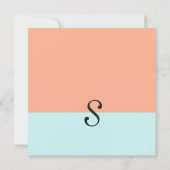 Invitation Corail élégant et vert menthe deux tons couleur di (Dos)