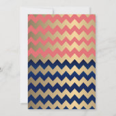 Invitation Corail et Navy Blue avec Gold Hearts - Personnalis (Dos)