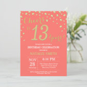 Invitation Corail et Or 13e Anniversaire Diamant (Debout devant)
