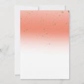 Invitation Corail et Or Moderne Glam Fête d'anniversaire SWEE (Dos)
