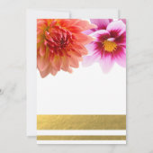 Invitation Corail et rose Dahlia Fleurs d'été Floral Mariage (Dos)