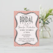 Invitation Corail foncé Chevron (Debout devant)