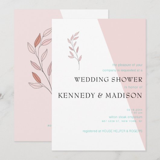 Invitation Corail Géométrique Nouvelle Valeur Budget Épic Rem (Devant / Derrière)