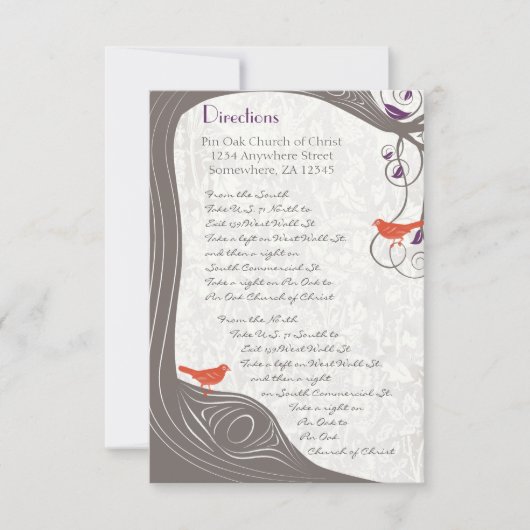 Invitation Corail gris de bois clair Orange Tree Swirl Direct (Devant)
