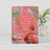 Invitation Corail, Herbe et Fleurs roses (Debout devant)