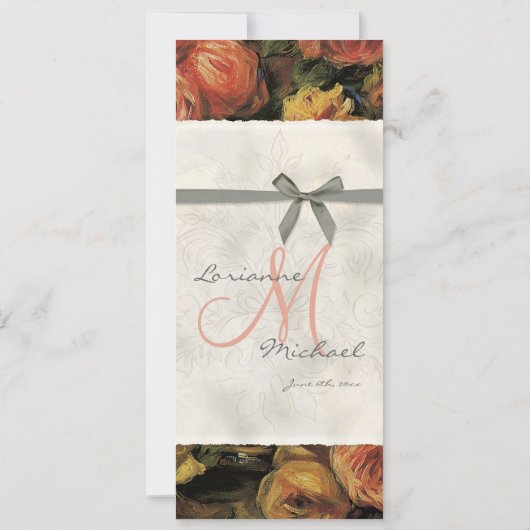Invitation Corail impressionniste n Rose jaune - Mariage Invi (Dos)