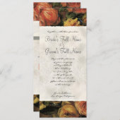 Invitation Corail impressionniste n Rose jaune - Mariage Invi (Devant / Derrière)
