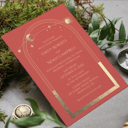 Invitation Corail mystique Sun Star Moon Astronomie Espace