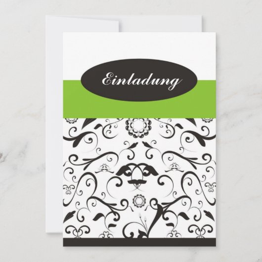 Invitation - corail noir vert (Devant)