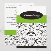 Invitation - corail noir vert (Devant / Derrière)