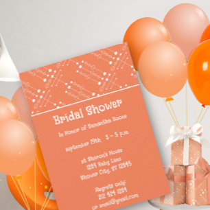 Invitation Corail Orange Vintage MCM Mid-Century Moderne