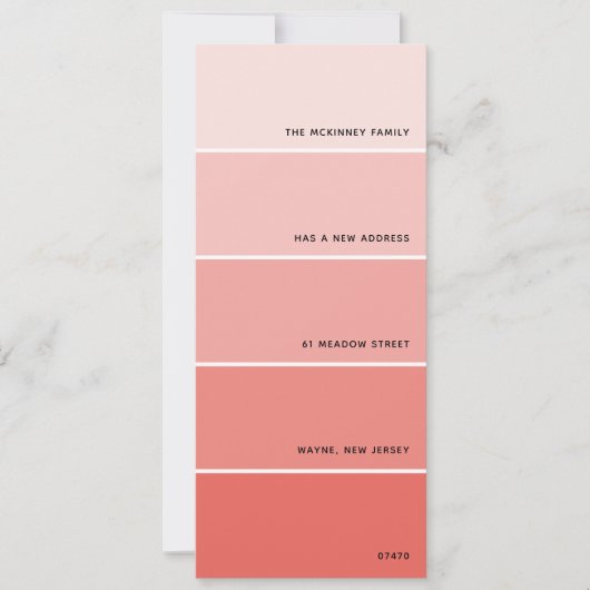 Invitation Corail Paint Swatch Nouvelle adresse (Devant)