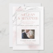 Invitation Corail Rose Aquarelle Willow Branch Cadre photo (Devant)