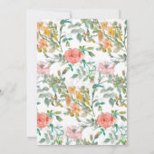 Invitation Corail rose Boho Aquarelle Florale 21e anniversair (Dos)