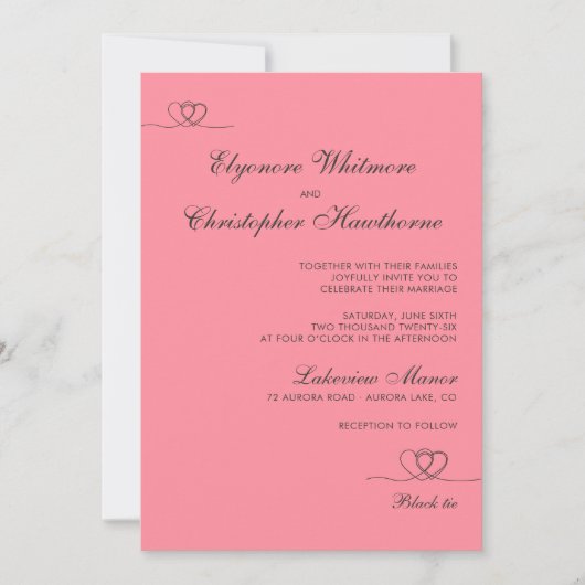 Invitation Corail rose chic moderne mélange et correspondance (Devant)