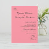 Invitation Corail rose chic moderne mélange et correspondance (Debout devant)