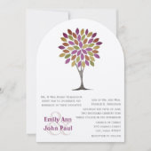 Invitation Corail Rose Citron Vert Moderne Fleur Arbre Mariag (Devant)