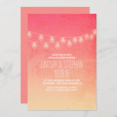 Invitation corail rose des lumières répétition dîner invitati (Devant / Derrière)