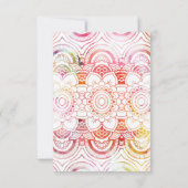 Invitation Corail rose vif moderne aquarelle mandala floral (Dos)