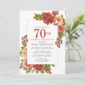 Invitation Corail rouge de Bourgogne Rose rose 70e anniversai (Debout devant)
