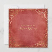 Invitation Corail rouge espagnol Floral et Parties scintillan (Dos)