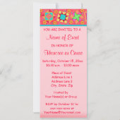 Invitation Corail rouge Green Patchwork Quilt Block Art (Dos)