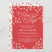 Invitation Corail Rouge Joyer String Lumières Noël (Devant / Derrière)