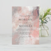 Invitation Corail roux moderne Abstrait Mariage de brosses (Debout devant)