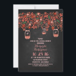 Invitation corail rustique mason jars chalkboard napperie<br><div class="desc">Belle et simple, moderne et créative - invitation à la douche nuptiale en damier avec différentes fleurs de corail, fleurs sauvages, feuilles et jarres de mason fantaisie. Une invitation à la douche nuptiale parfaite, rustique mais vintage, pour un mariage d'été, d'automne, de printemps ou d'hiver. Pour la douche nuptiale ornée...</div>