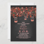 Invitation corail rustique mason jars chalkboard napperie<br><div class="desc">Belle et simple, moderne et créative - invitation à la douche nuptiale en damier avec différentes fleurs de corail, fleurs sauvages, feuilles et jarres de mason fantaisie. Une invitation à la douche nuptiale parfaite, rustique mais vintage, pour un mariage d'été, d'automne, de printemps ou d'hiver. Pour la douche nuptiale ornée...</div>